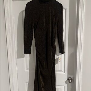 Motherhood Shimmering Black Long Sleeve Dress